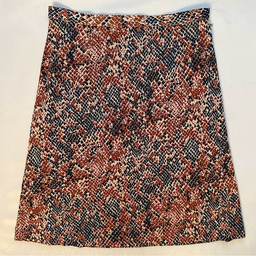 Vintage DIANE von FURSTENBERG DVF Exotic Snake Print Silk Mini Skirt 2 RARE